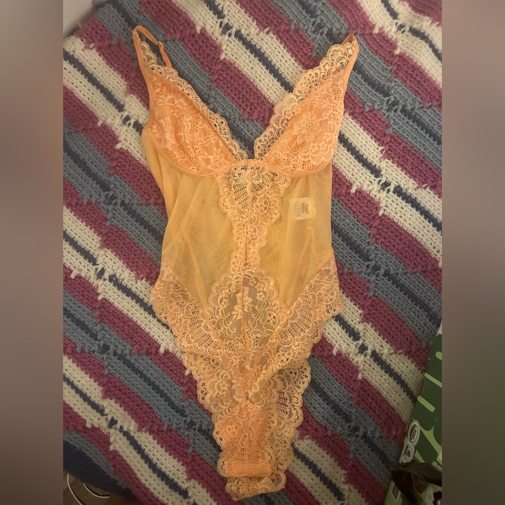 Orange Lace Tiger Mist Bodysuit !! Size S